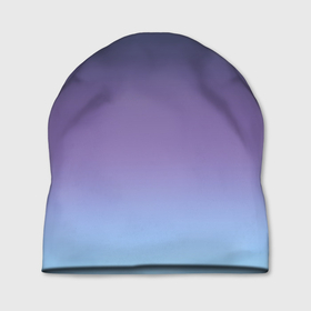 Шапка 3D с принтом Градиент синий фиолетовый голубой в Белгороде, 100% полиэстер | универсальный размер, печать по всей поверхности изделия | 
