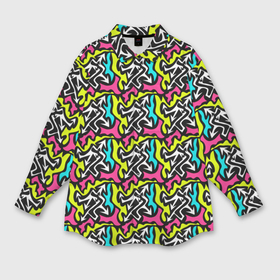 Мужская рубашка oversize 3D с принтом Pointed multicolored в Екатеринбурге,  |  | 