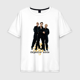Мужская футболка хлопок Oversize с принтом Depeche Mode   A band universe в Санкт-Петербурге, 100% хлопок | свободный крой, круглый ворот, “спинка” длиннее передней части | 