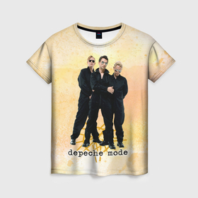 Женская футболка 3D с принтом Depeche Mode   Universe band в Тюмени, 100% полиэфир ( синтетическое хлопкоподобное полотно) | прямой крой, круглый вырез горловины, длина до линии бедер | 