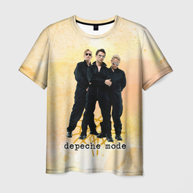 Мужская футболка 3D с принтом Depeche Mode   Universe band в Санкт-Петербурге, 100% полиэфир | прямой крой, круглый вырез горловины, длина до линии бедер | 