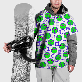 Накидка на куртку 3D с принтом Green smiley face , 100% полиэстер |  | 