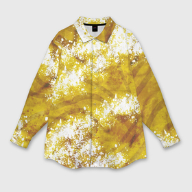 Мужская рубашка oversize 3D с принтом Желто белая абстракция в Тюмени,  |  | 