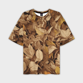 Мужская футболка oversize 3D с принтом Осенние желтые листья в Санкт-Петербурге,  |  | 