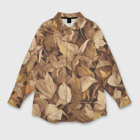 Мужская рубашка oversize 3D с принтом Осенние желтые листья в Курске,  |  | 