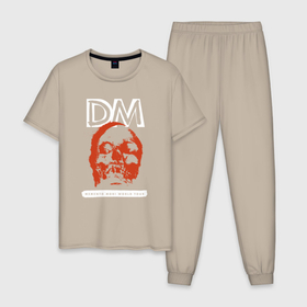 Мужская пижама хлопок с принтом Depeche Mode   Memento Mori world tour в Новосибирске, 100% хлопок | брюки и футболка прямого кроя, без карманов, на брюках мягкая резинка на поясе и по низу штанин
 | 