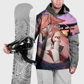 Накидка на куртку 3D с принтом Genshin Impact Яэ Мико в Белгороде, 100% полиэстер |  | Тематика изображения на принте: 