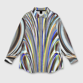 Мужская рубашка oversize 3D с принтом Струйчатый перламутровый узор в Новосибирске,  |  | Тематика изображения на принте: 