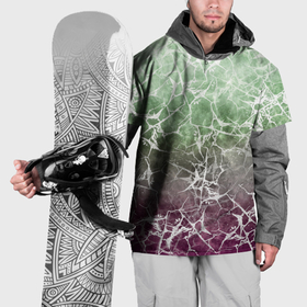 Накидка на куртку 3D с принтом Абстракция   spider web on purple green background , 100% полиэстер |  | Тематика изображения на принте: 