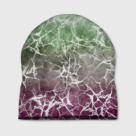 Шапка 3D с принтом Абстракция   spider web on purple green background , 100% полиэстер | универсальный размер, печать по всей поверхности изделия | Тематика изображения на принте: 
