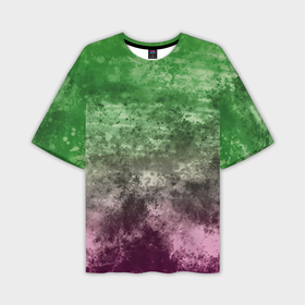 Мужская футболка oversize 3D с принтом Абстракция   фиолетово зеленый бардак ,  |  | 