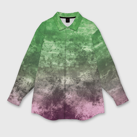 Мужская рубашка oversize 3D с принтом Абстракция   фиолетово зеленый бардак в Кировске,  |  | 