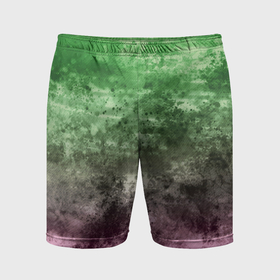 Мужские шорты спортивные с принтом Абстракция   фиолетово зеленый бардак в Кировске,  |  | 