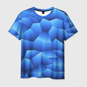 Мужская футболка 3D с принтом Градиентные грани , 100% полиэфир | прямой крой, круглый вырез горловины, длина до линии бедер | Тематика изображения на принте: 