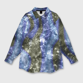 Мужская рубашка oversize 3D с принтом Абстракция   гранж синие полосы на сером в Тюмени,  |  | 