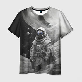 Мужская футболка 3D с принтом Космической путешественник в Новосибирске, 100% полиэфир | прямой крой, круглый вырез горловины, длина до линии бедер | Тематика изображения на принте: 