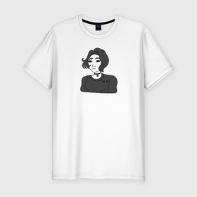 Мужская футболка хлопок Slim с принтом Винишко тян девушка в Тюмени, 92% хлопок, 8% лайкра | приталенный силуэт, круглый вырез ворота, длина до линии бедра, короткий рукав | 