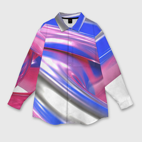 Мужская рубашка oversize 3D с принтом Вязкая абстракция в фиолетовых оттенках в Тюмени,  |  | 