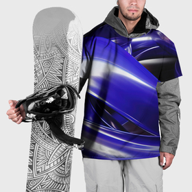 Накидка на куртку 3D с принтом Blue  black abstract в Курске, 100% полиэстер |  | Тематика изображения на принте: 