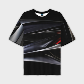 Мужская футболка oversize 3D с принтом Black  red abstract в Курске,  |  | Тематика изображения на принте: 