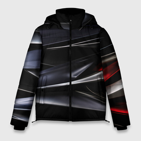 Мужская зимняя куртка 3D с принтом Black  red abstract в Белгороде, верх — 100% полиэстер; подкладка — 100% полиэстер; утеплитель — 100% полиэстер | длина ниже бедра, свободный силуэт Оверсайз. Есть воротник-стойка, отстегивающийся капюшон и ветрозащитная планка. 

Боковые карманы с листочкой на кнопках и внутренний карман на молнии. | Тематика изображения на принте: 