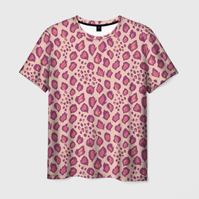 Мужская футболка 3D с принтом Цветущий леопард тюльпановое поле в Санкт-Петербурге, 100% полиэфир | прямой крой, круглый вырез горловины, длина до линии бедер | Тематика изображения на принте: 