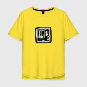 Мужская футболка хлопок Oversize с принтом Орнамент дракон в Тюмени, 100% хлопок | свободный крой, круглый ворот, “спинка” длиннее передней части | Тематика изображения на принте: 