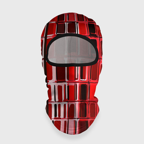 Балаклава 3D с принтом Красные прямоугольники в Екатеринбурге, 100% полиэстер, ткань с особыми свойствами — Activecool | плотность 150–180 г/м2; хорошо тянется, но при этом сохраняет форму. Закрывает шею, вокруг отверстия для глаз кайма. Единый размер | 