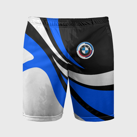 Мужские шорты спортивные с принтом BMW   синяя абстракция в Санкт-Петербурге,  |  | 