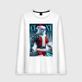 Мужской лонгслив хлопок с принтом Cyber new year   cyberpunk ai art в городе Новоалтайск, 100% хлопок |  | Тематика изображения на принте: 