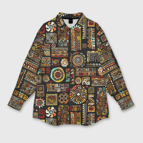 Мужская рубашка oversize 3D с принтом Африканский этнический орнамент в Петрозаводске,  |  | 