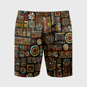 Мужские шорты спортивные с принтом Африканский этнический орнамент в Белгороде,  |  | Тематика изображения на принте: 
