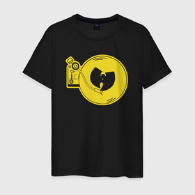 Мужская футболка хлопок с принтом Wu Tang vinyl , 100% хлопок | прямой крой, круглый вырез горловины, длина до линии бедер, слегка спущенное плечо. | Тематика изображения на принте: 