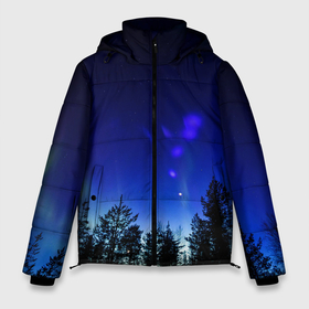 Мужская зимняя куртка 3D с принтом Полярный ночной лес в Екатеринбурге, верх — 100% полиэстер; подкладка — 100% полиэстер; утеплитель — 100% полиэстер | длина ниже бедра, свободный силуэт Оверсайз. Есть воротник-стойка, отстегивающийся капюшон и ветрозащитная планка. 

Боковые карманы с листочкой на кнопках и внутренний карман на молнии. | 