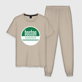 Мужская пижама хлопок с принтом Boston basket , 100% хлопок | брюки и футболка прямого кроя, без карманов, на брюках мягкая резинка на поясе и по низу штанин
 | Тематика изображения на принте: 