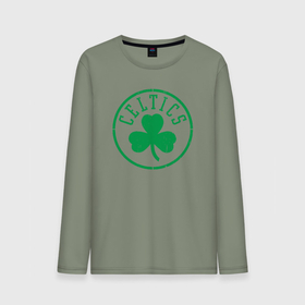 Мужской лонгслив хлопок с принтом Boston Celtics clover в Кировске, 100% хлопок |  | Тематика изображения на принте: 
