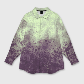 Мужская рубашка oversize 3D с принтом Абстракция   фиолетовые пятна на зеленом фоне в Тюмени,  |  | 