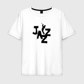 Мужская футболка хлопок Oversize с принтом Jazz theme в Екатеринбурге, 100% хлопок | свободный крой, круглый ворот, “спинка” длиннее передней части | 