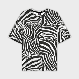 Мужская футболка oversize 3D с принтом Шкура зебры черно   белая графика в Тюмени,  |  | 