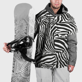 Накидка на куртку 3D с принтом Шкура зебры черно   белая графика в Новосибирске, 100% полиэстер |  | Тематика изображения на принте: 