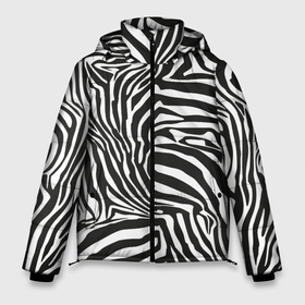 Мужская зимняя куртка 3D с принтом Шкура зебры черно   белая графика в Тюмени, верх — 100% полиэстер; подкладка — 100% полиэстер; утеплитель — 100% полиэстер | длина ниже бедра, свободный силуэт Оверсайз. Есть воротник-стойка, отстегивающийся капюшон и ветрозащитная планка. 

Боковые карманы с листочкой на кнопках и внутренний карман на молнии. | 