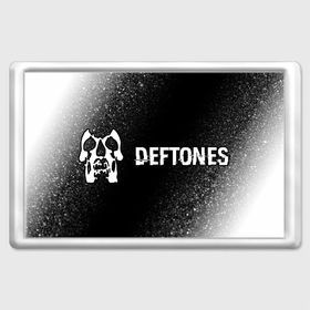 Магнит 45*70 с принтом Deftones glitch на темном фоне по горизонтали в Новосибирске, Пластик | Размер: 78*52 мм; Размер печати: 70*45 | 