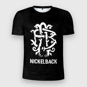 Мужская футболка 3D Slim с принтом Nickelback glitch на темном фоне в Тюмени, 100% полиэстер с улучшенными характеристиками | приталенный силуэт, круглая горловина, широкие плечи, сужается к линии бедра | 