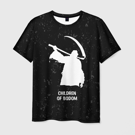 Мужская футболка 3D с принтом Children of Bodom glitch на темном фоне в Новосибирске, 100% полиэфир | прямой крой, круглый вырез горловины, длина до линии бедер | 