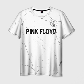 Мужская футболка 3D с принтом Pink Floyd glitch на светлом фоне посередине в Петрозаводске, 100% полиэфир | прямой крой, круглый вырез горловины, длина до линии бедер | 