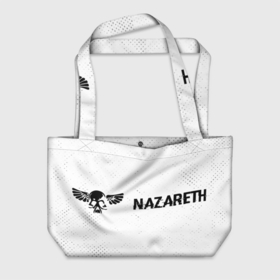 Пляжная сумка 3D с принтом Nazareth glitch на светлом фоне по горизонтали , 100% полиэстер | застегивается на металлическую кнопку; внутренний карман застегивается на молнию. Стенки укреплены специальным мягким материалом, чтобы защитить содержимое от несильных ударов
 | 