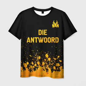 Мужская футболка 3D с принтом Die Antwoord   gold gradient посередине в Петрозаводске, 100% полиэфир | прямой крой, круглый вырез горловины, длина до линии бедер | 
