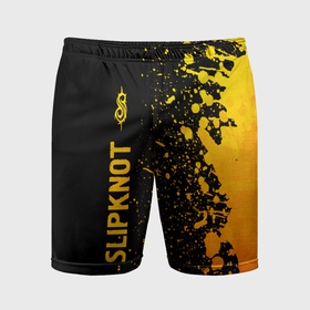 Мужские шорты спортивные с принтом Slipknot   gold gradient по вертикали в Тюмени,  |  | Тематика изображения на принте: 