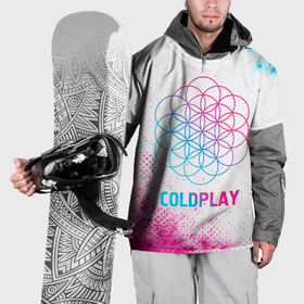 Накидка на куртку 3D с принтом Coldplay neon gradient style , 100% полиэстер |  | 
