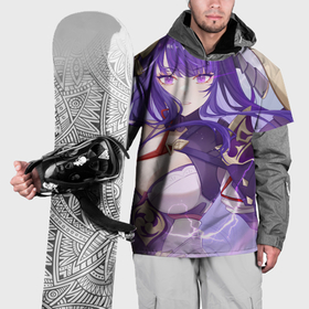 Накидка на куртку 3D с принтом Genshin Impact Raiden Baal в Курске, 100% полиэстер |  | 